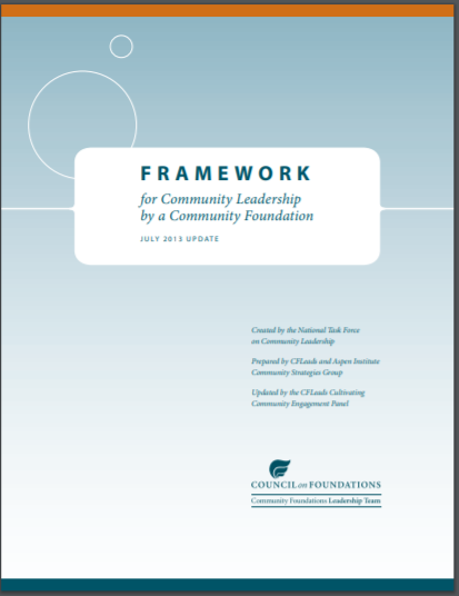 Cover of the Framework for Community Leadership